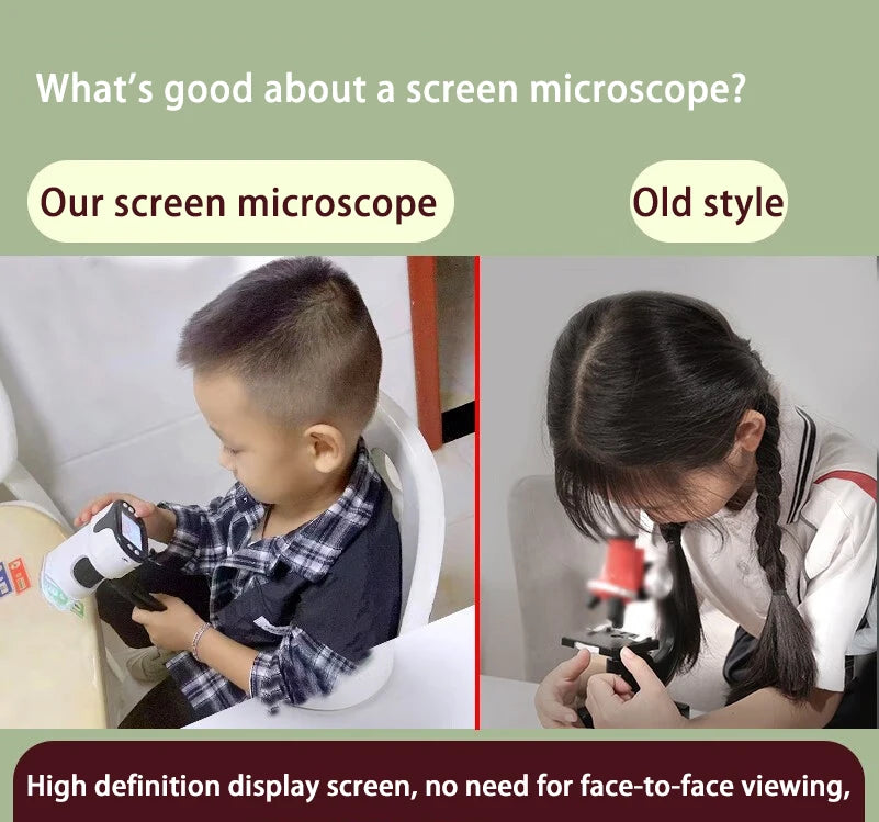 Pocket Handheld LED Microscope with Display and Memory Card