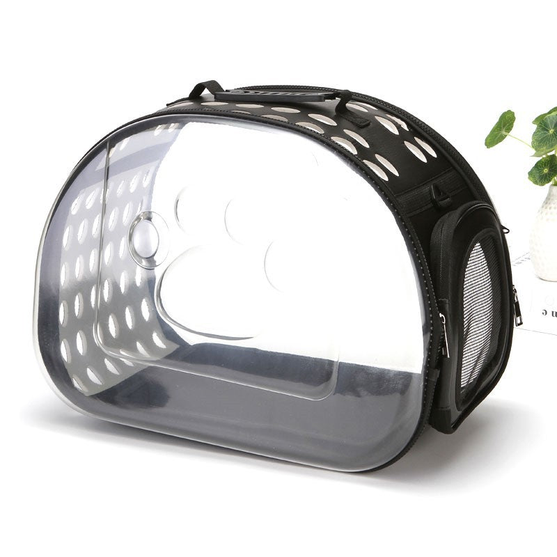 Foldable Transparent Pet Carrier Bag – Clear Bubble Window, Ventilated, Collapsible | Cats & Small Dogs | S & L | 4 Colors