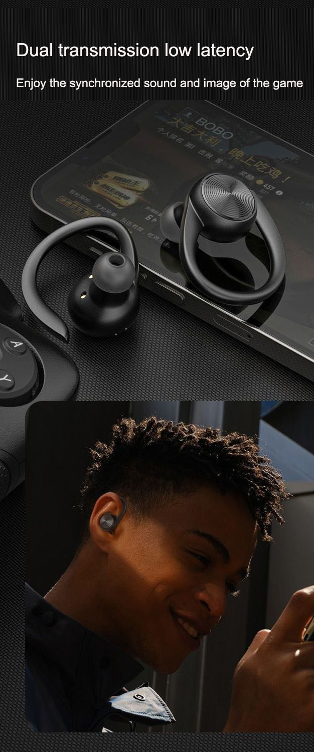 Q36 TWS Sports Bluetooth Earbuds – Hanging Ear Sweatproof Wireless Earphones