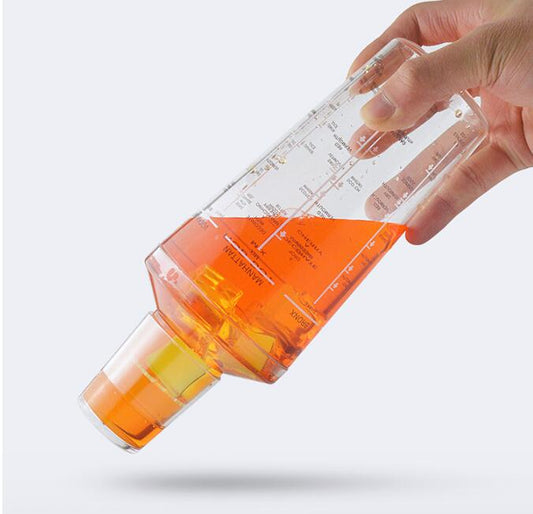 Plastic Boston Cocktail Shaker with Measurements – Transparent Bartender Mixer