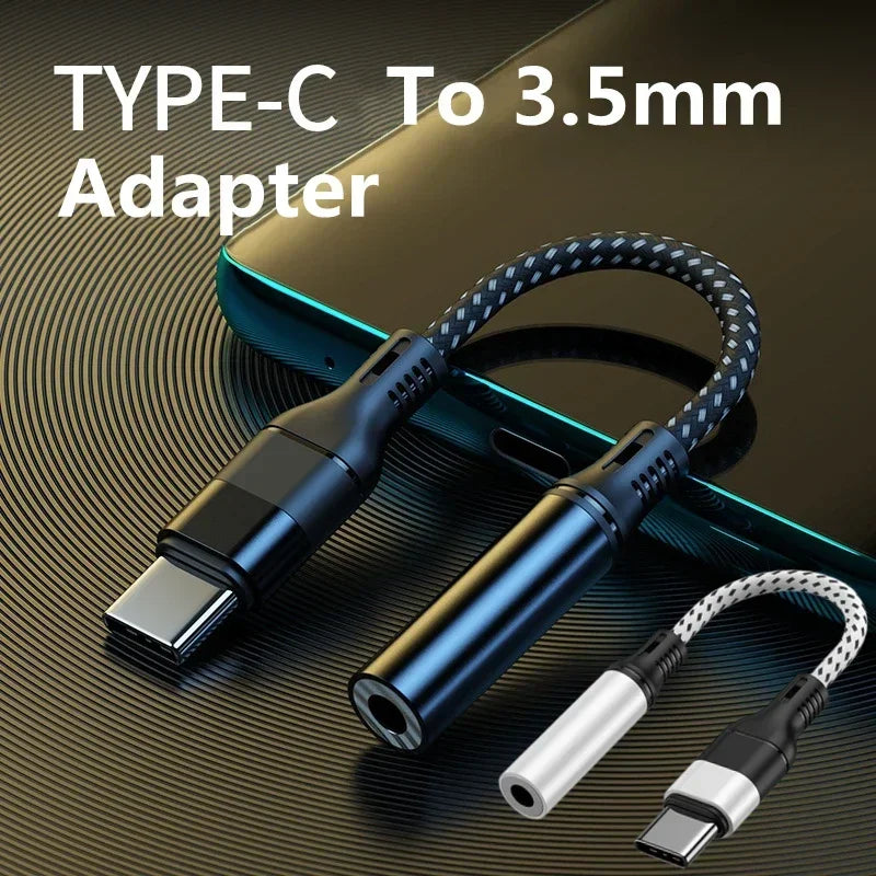 USB-C to 3.5 mm Audio Adapter Cable with Braided 11.5 cm Lead