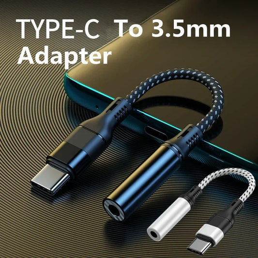 USB-C to 3.5 mm Audio Adapter Cable with Braided 11.5 cm Lead