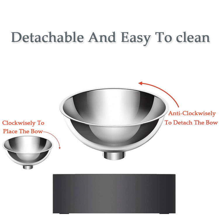 Tilted Raised Stainless Steel Pet Bowl – 15° Angled Base, Ergonomic Posture, Removable Bowl | Cats & Dogs | Single & Double