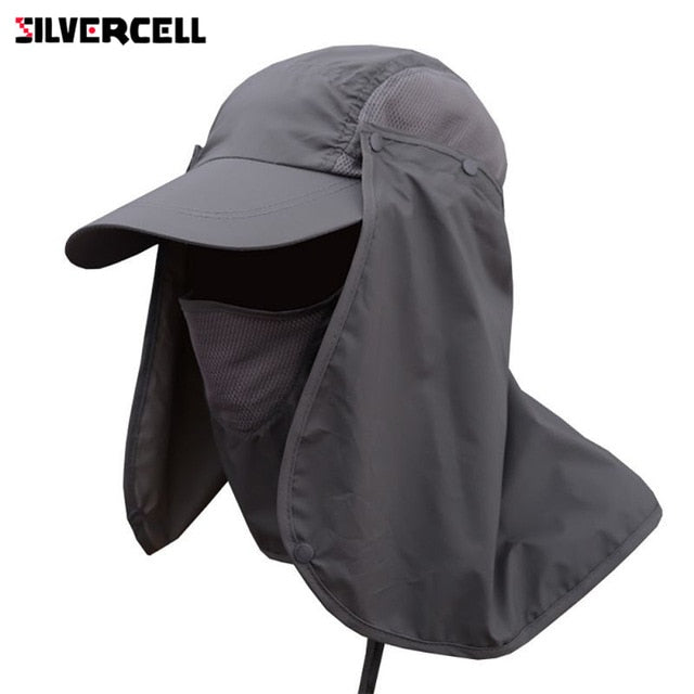 Unisex Flap Sun Hat with Removable Neck & Face Cover
