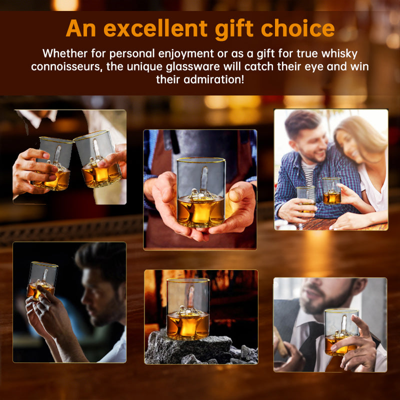Middle Finger Whiskey Glass – 3D Sculpted Funny Novelty Tumbler for Bourbon, Scotch & Cocktails