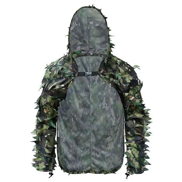 3D Leafy Ghillie Suit Jacket with Hood | Tactical Camo Cloak for Hunting & Airsoft