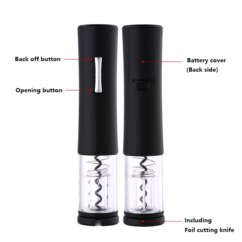 Electric Wine Opener with Foil Cutter – Automatic One-Touch Corkscrew for Red Wine | Home, Party & Restaurant Use