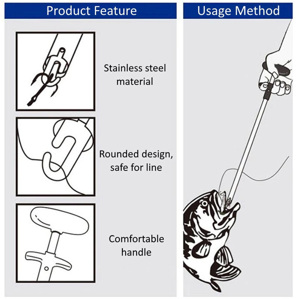 T-Type Fishing Hook Remover with Aluminum Shaft