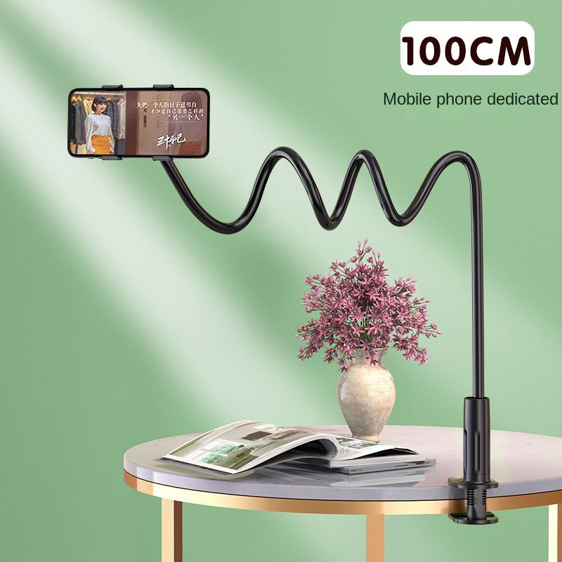 Flexible Gooseneck Phone & Tablet Stand with Desk Clamp – 75–138cm Adjustable Arm | Hands-Free Lazy Bracket | Bed, Desk & Sofa