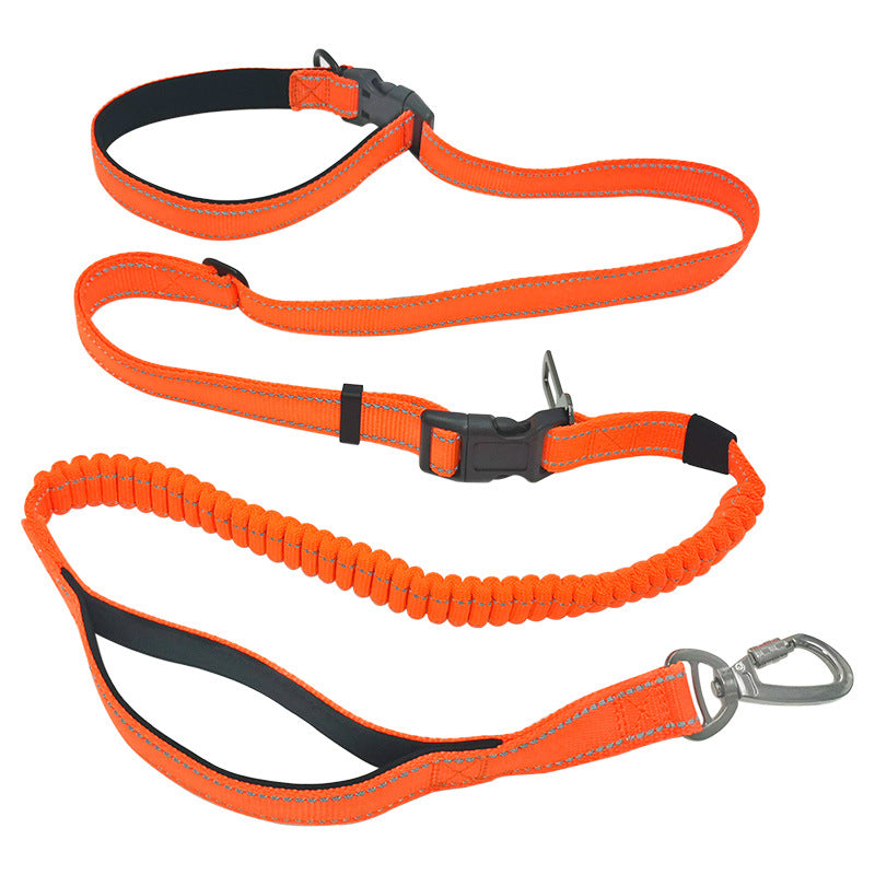 6-in-1 Hands-Free Dog Leash – Bungee Shock Absorber, Reflective, Padded Handle | Running, Jogging & Walking | 4 Colors
