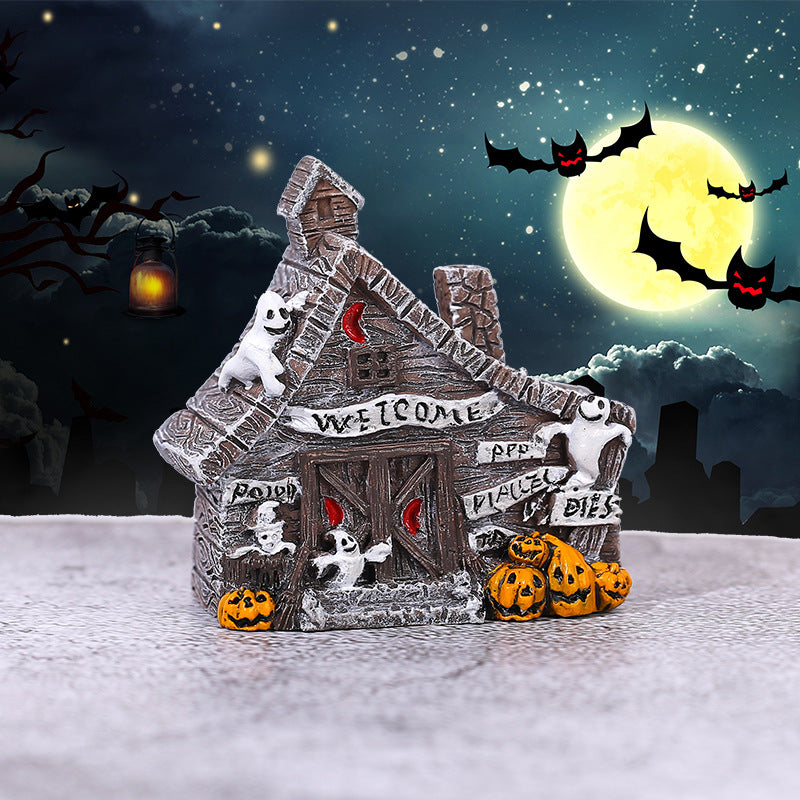 Mini Halloween House Resin Decoration, A–D Styles