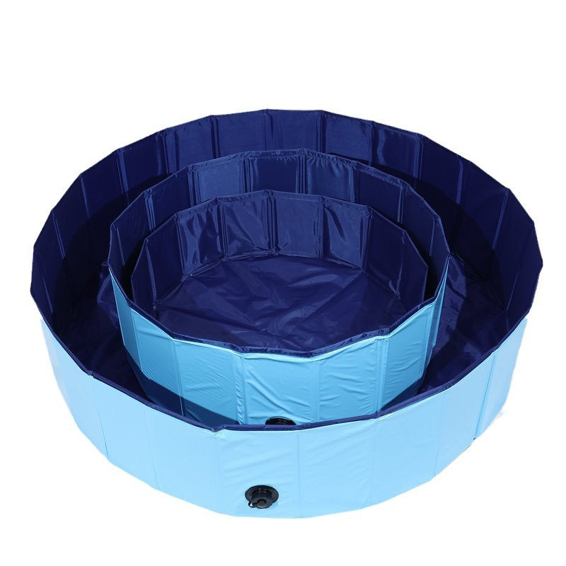 Foldable Dog Pool | Portable Pet Bathing Tub with Drain Valve | S, M, L