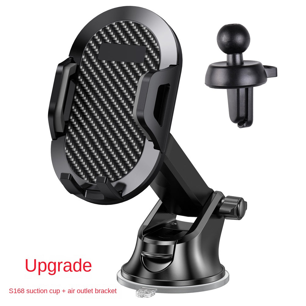 Universal Auto-Lock Car Phone Mount – Air Vent, Suction Cup & Clamp | Telescopic Arm, One-Hand Operation | Fits All Phones
