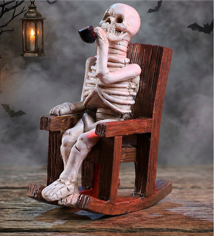White Resin Halloween Skeleton Decoration