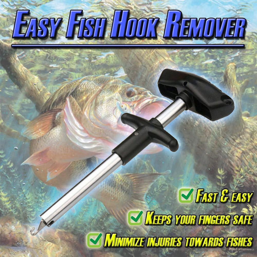 T-Type Fishing Hook Remover with Aluminum Shaft