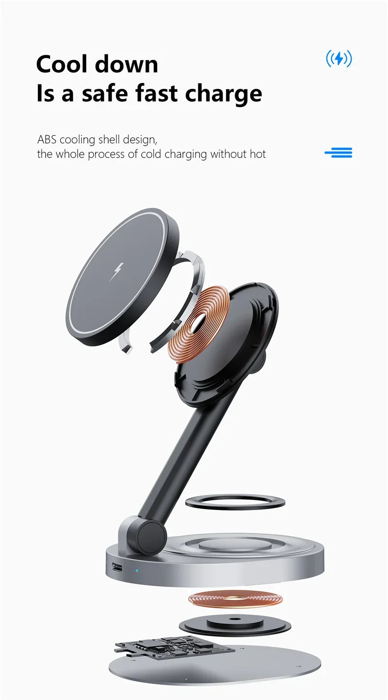 3-in-1 Magnetic Wireless Charging Stand for Phone, Watch and Earbuds