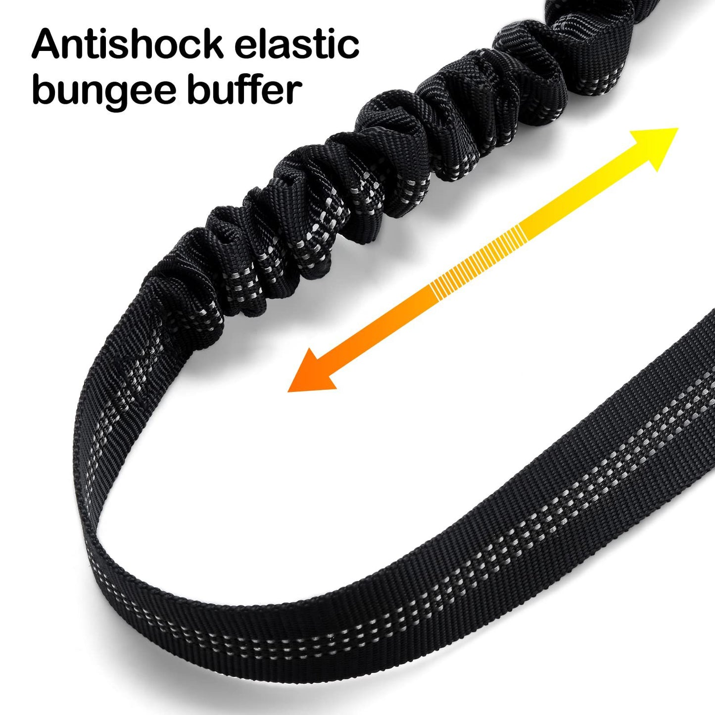2-in-1 Adjustable Dog Car Seat Belt & Leash – Bungee Elastic, Reflective Nylon, Universal Buckle & Swivel Snap Hook | Dogs | 9 Colors