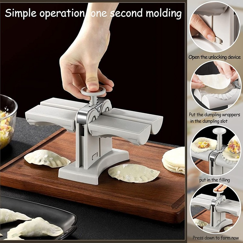 Dual-Head Automatic Dumpling Maker Press Mold | 2-at-a-Time Dumpling Machine