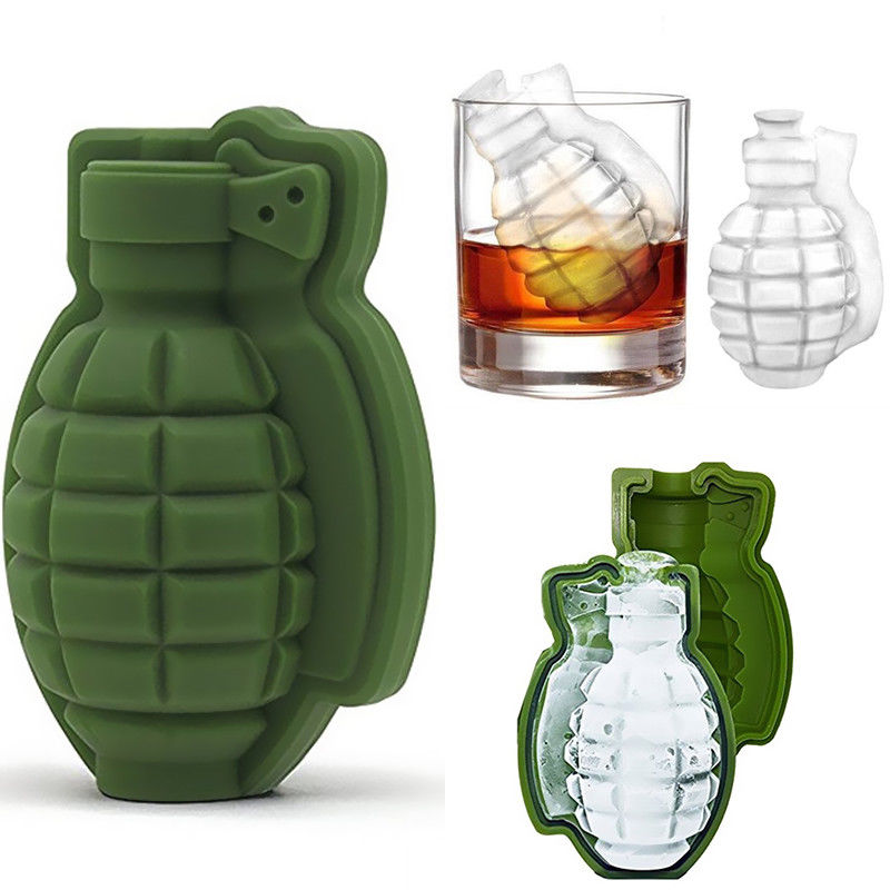 3D Grenade Ice Cube Mold | Food-Grade Silicone | Whiskey & Cocktail Bar Mold