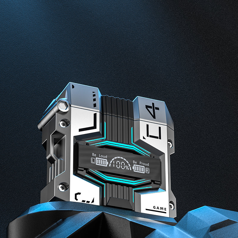 M45 Mecha Gaming TWS Earbuds with Low-Latency Mode and Charging Case