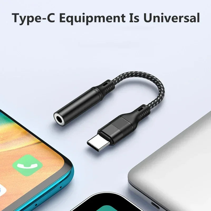 USB-C to 3.5 mm Audio Adapter Cable with Braided 11.5 cm Lead