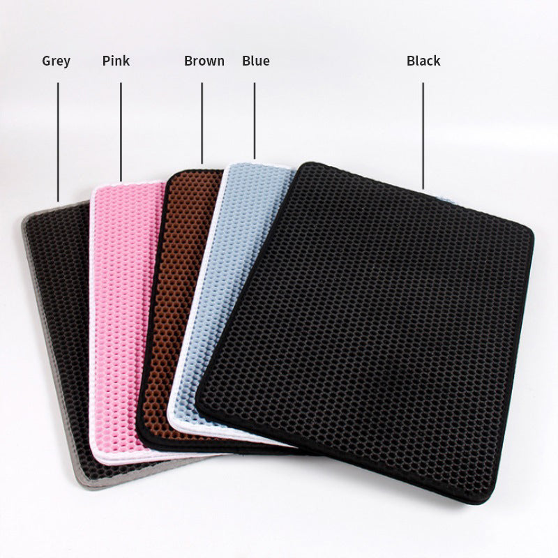 Double-Layer EVA Cat Litter Mat – Honeycomb Trapping, Waterproof Base, Easy Clean | 5 Sizes | 6 Colors