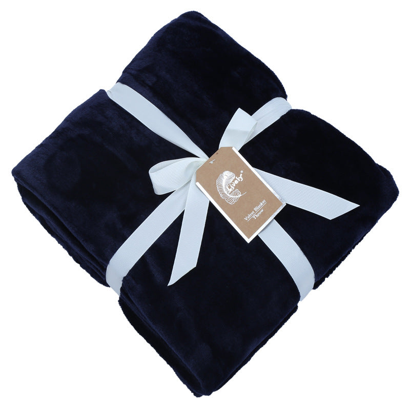 Thick Flannel Throw Blanket – Soft Single Nap Blanket for Office, Sofa & Home