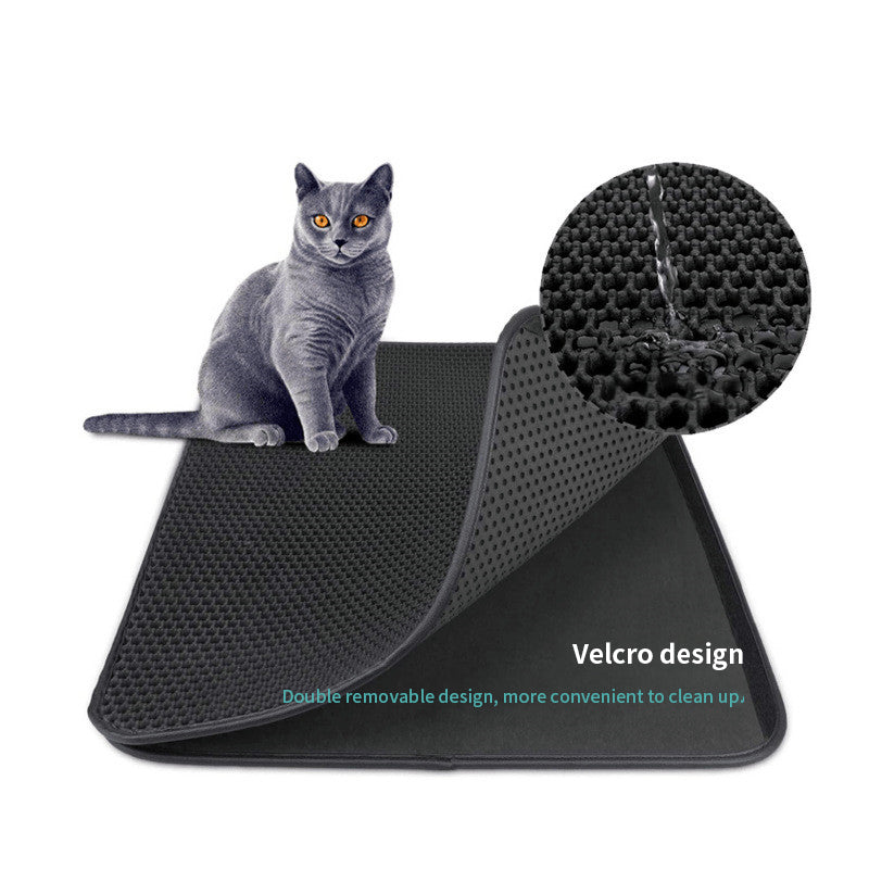 Double-Layer EVA Cat Litter Mat – Honeycomb Trapping, Waterproof Base, Easy Clean | 5 Sizes | 6 Colors
