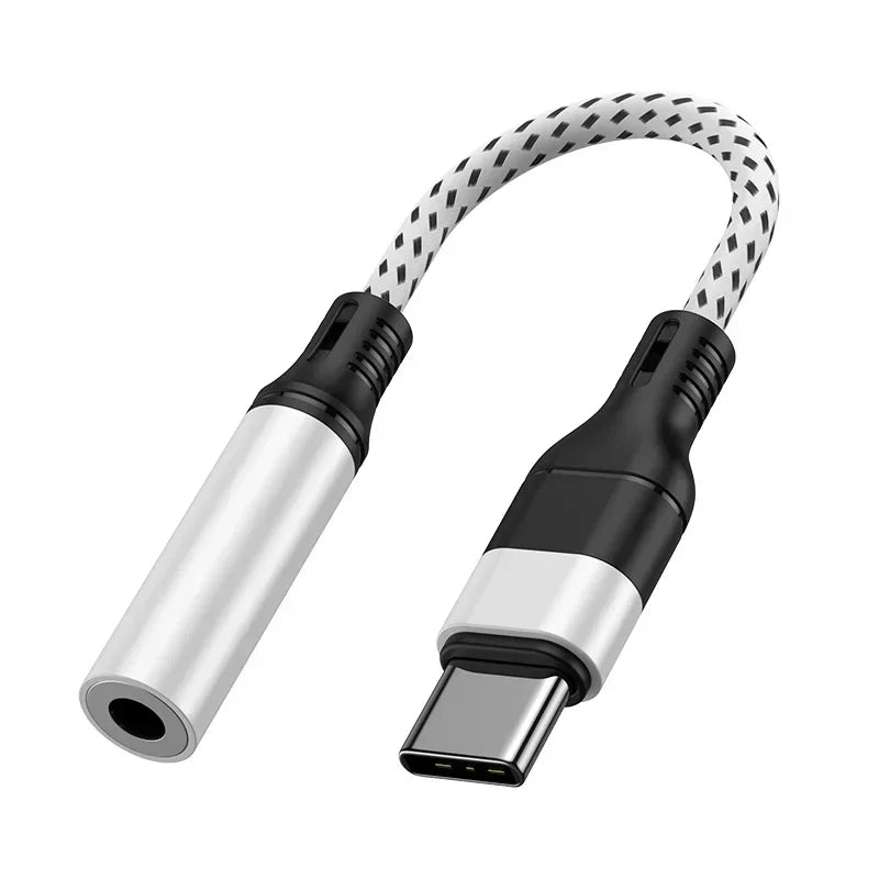 USB-C to 3.5 mm Audio Adapter Cable with Braided 11.5 cm Lead