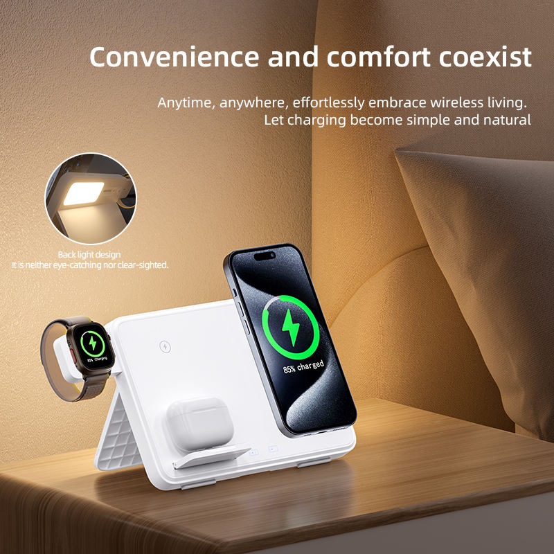 3-in-1 Wireless Charging Pad – 15W Fast Charger for iPhone, Apple Watch, AirPods & Samsung