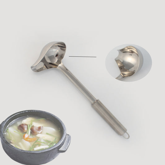 Long-Handle Stainless Steel Cooking Spoon for Oil and Soup