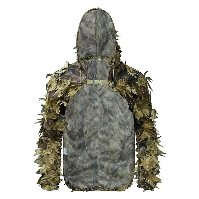 3D Leafy Ghillie Suit Jacket with Hood | Tactical Camo Cloak for Hunting & Airsoft