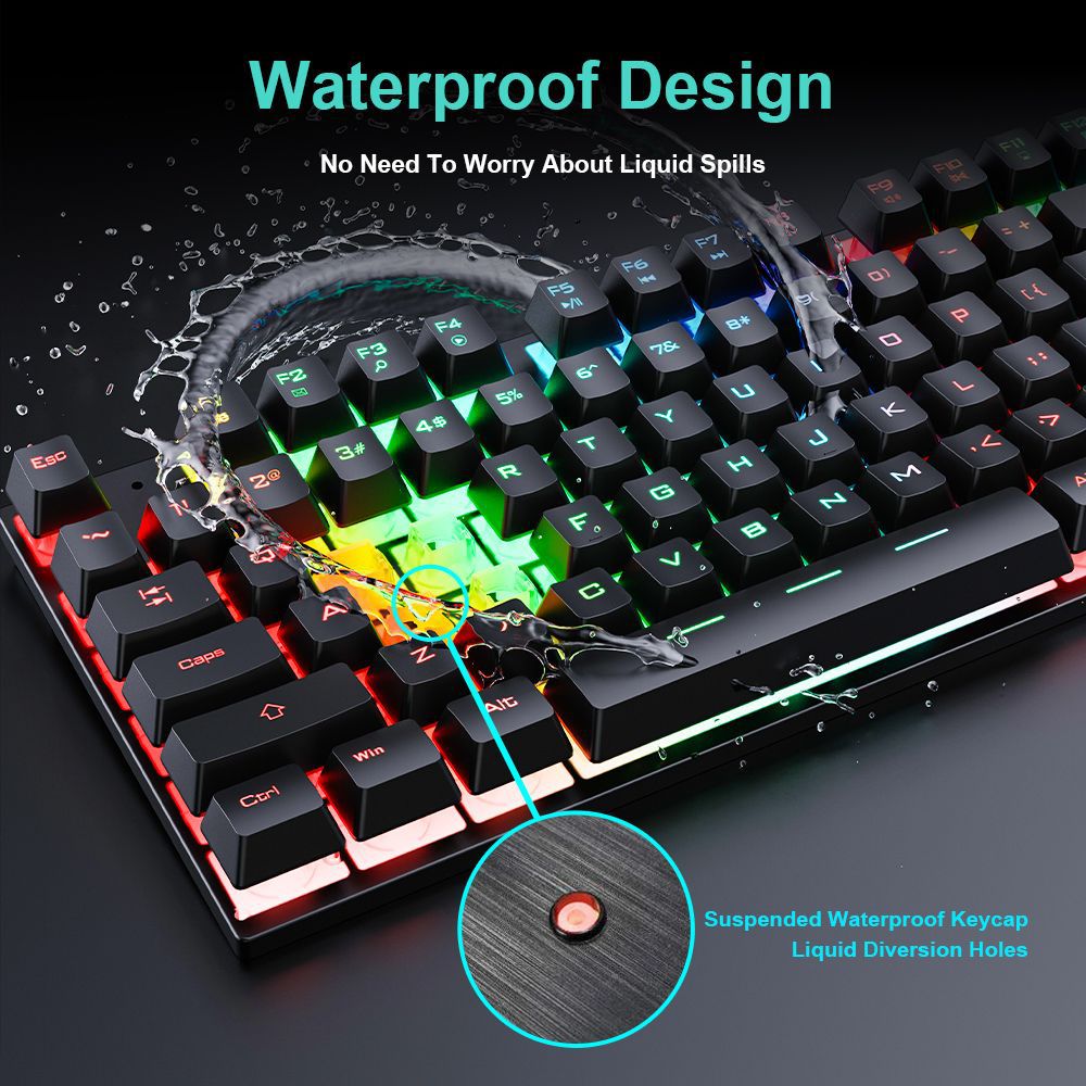 AN-300 104-Key Wired Gaming Keyboard and 7D Mouse Combo