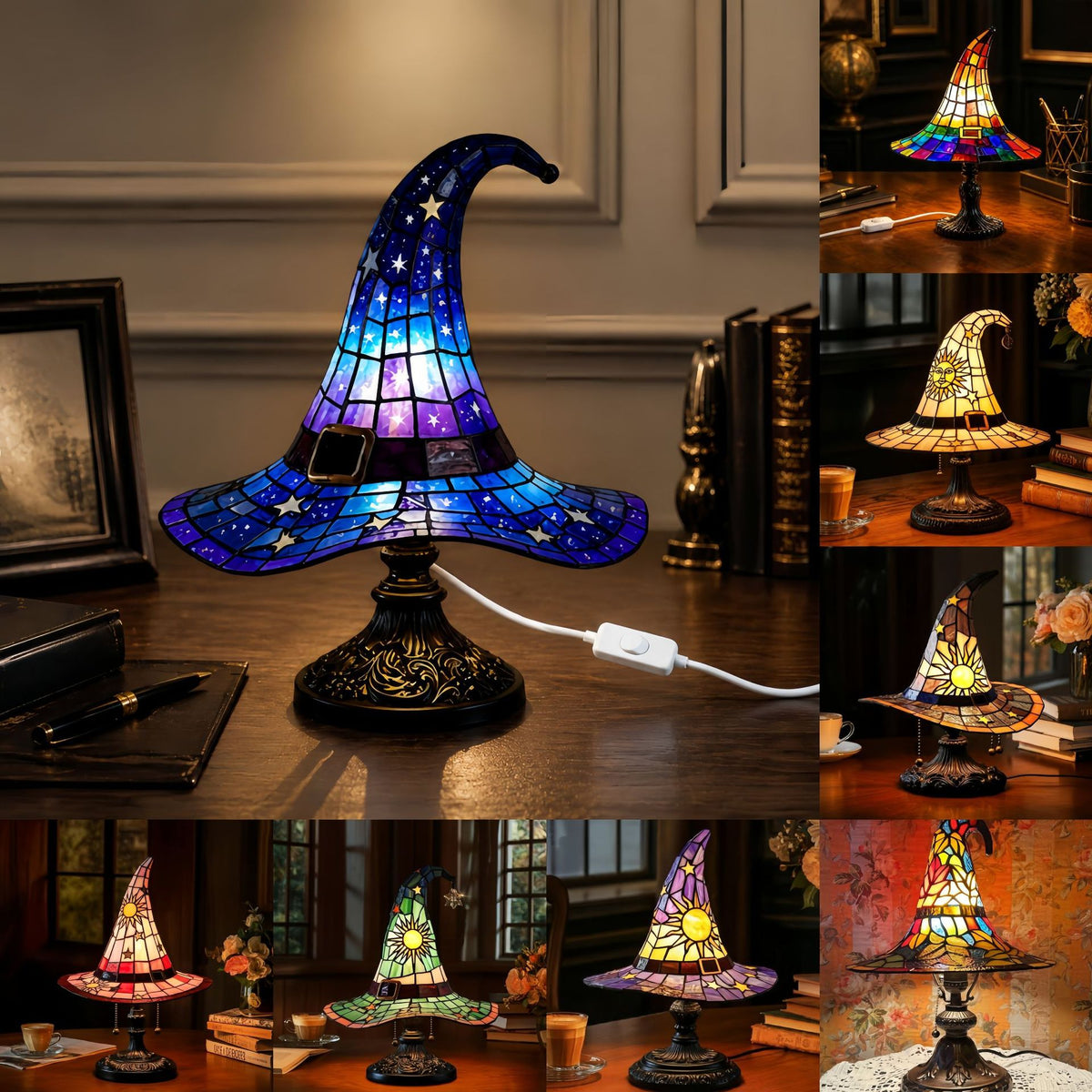 Halloween Witch Hat Decorative Lamp, 8 Color Options