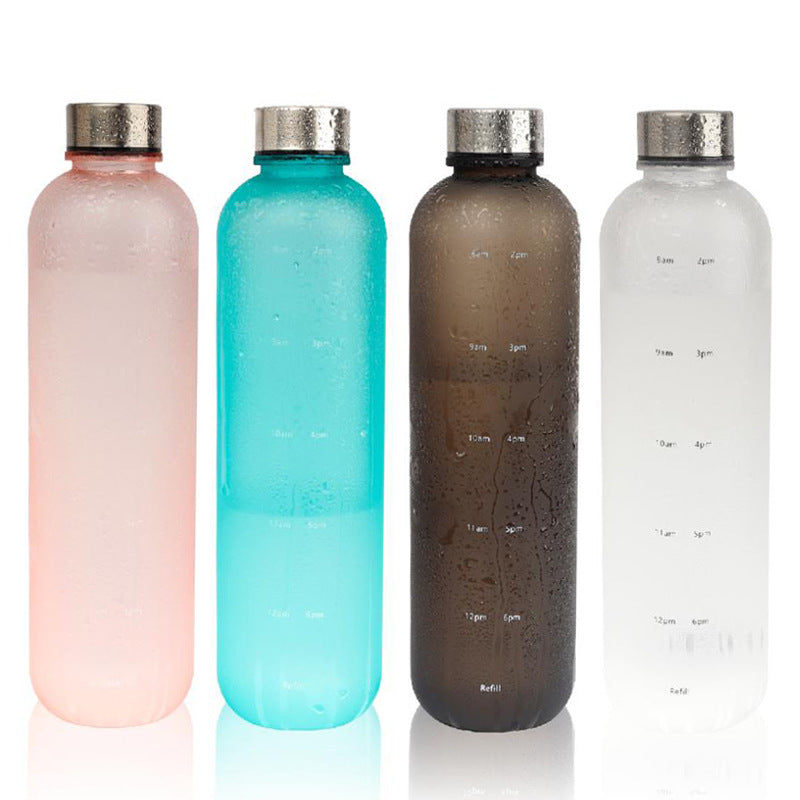 Tritan Sports Water Bottle with Handle – Frosted Gradient 1L Travel Mug