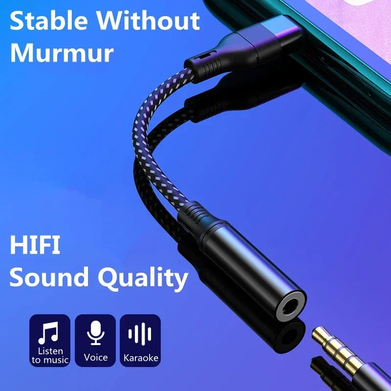 USB-C to 3.5 mm Audio Adapter Cable with Braided 11.5 cm Lead