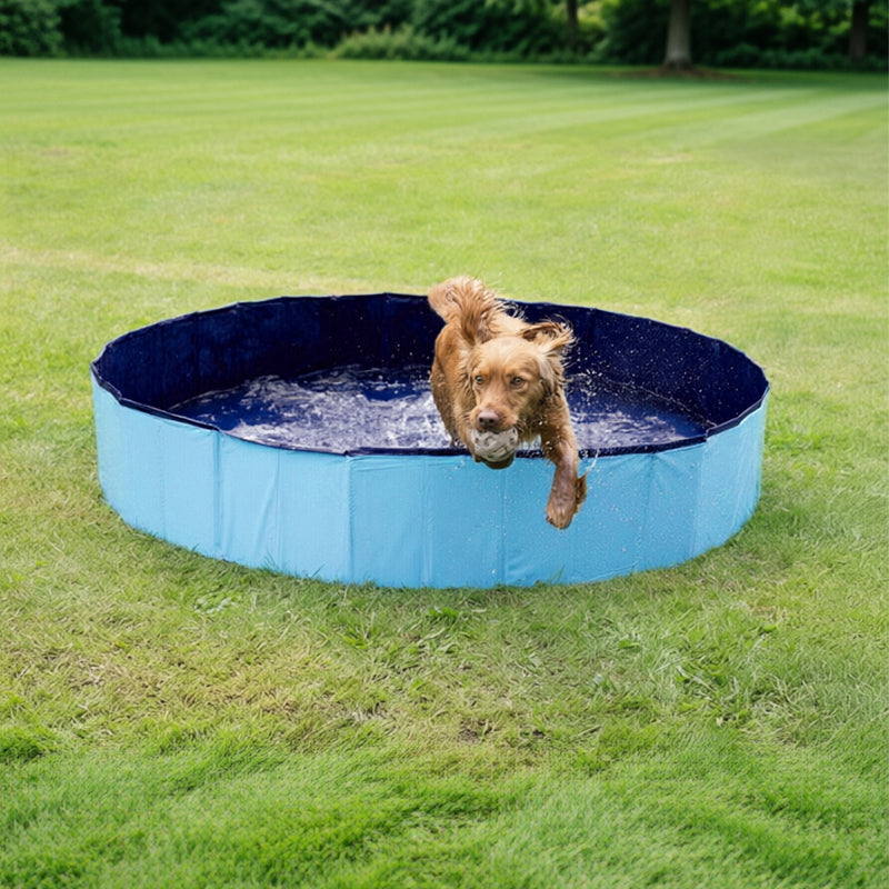 Foldable Dog Pool | Portable Pet Bathing Tub with Drain Valve | S, M, L