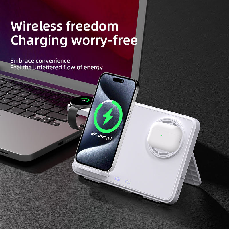 3-in-1 Wireless Charging Pad – 15W Fast Charger for iPhone, Apple Watch, AirPods & Samsung
