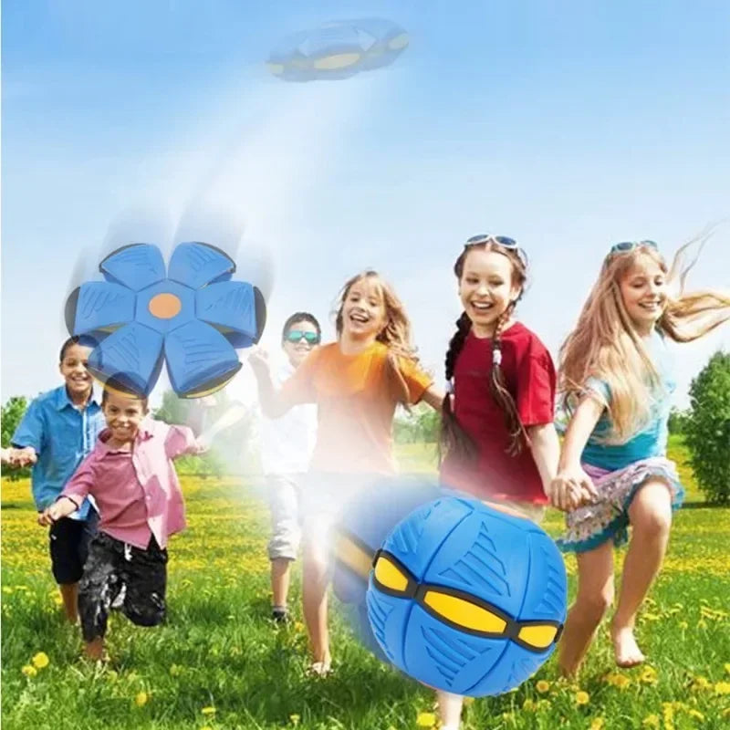 2-in-1 UFO Flying Saucer & Magic Ball LED Dog Toy – Press-to-Pop, High Bounce, Light-Up | Dogs | 6 Colors | 3 or 6 Lights