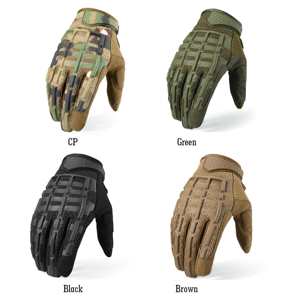 Full-Finger Tactical Gloves with Rubber Knuckle Protection