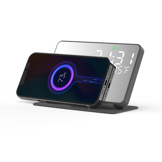 15W Wireless Charging Alarm Clock with Thermometer & Time Display