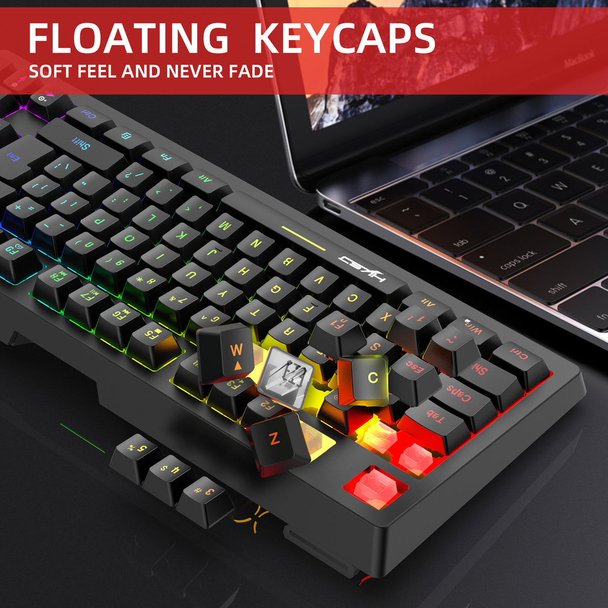 L100 87-Key 2.4G Wireless RGB Membrane Keyboard