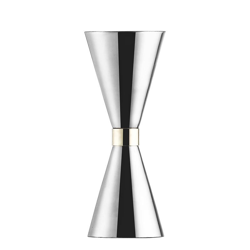 Stainless Steel Dual-Head Cocktail Jigger – Gold Ring Hourglass Measuring Cup