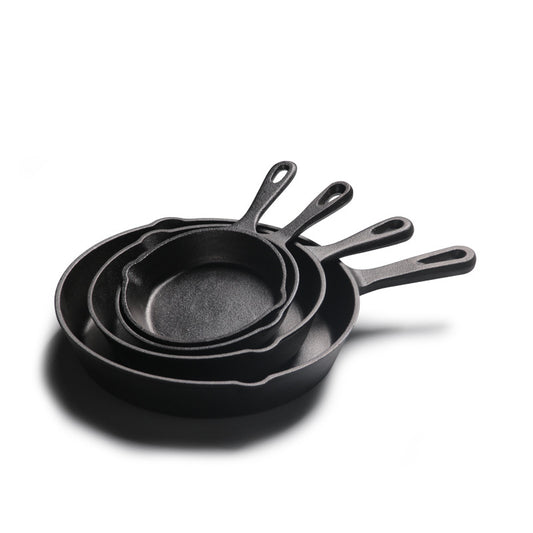4-Pack Cast Iron Skillet Set – Pre-Seasoned Frying Pans for All Stovetops