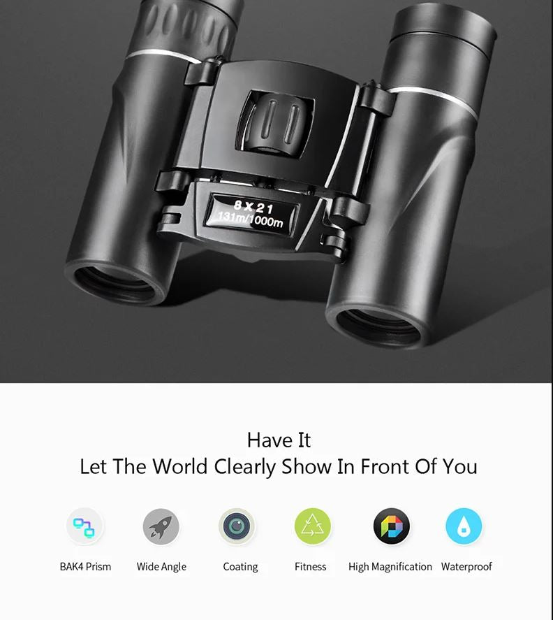 8×21 Compact Binoculars with BaK-4 Prism and FMC Optics