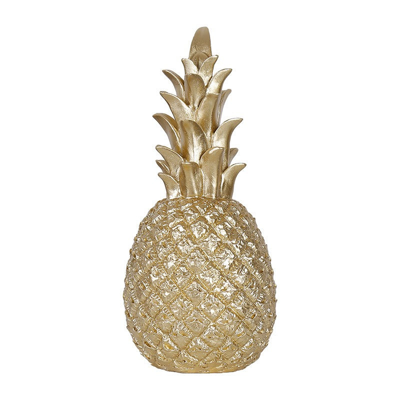 Resin Pineapple Figurine | Gold Crown Home Decor Sculpture | 3 Colors, 3 Sizes