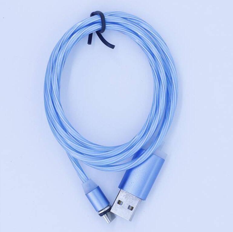 Flowing-Light Magnetic LED Charging Cable with Interchangeable Tips
