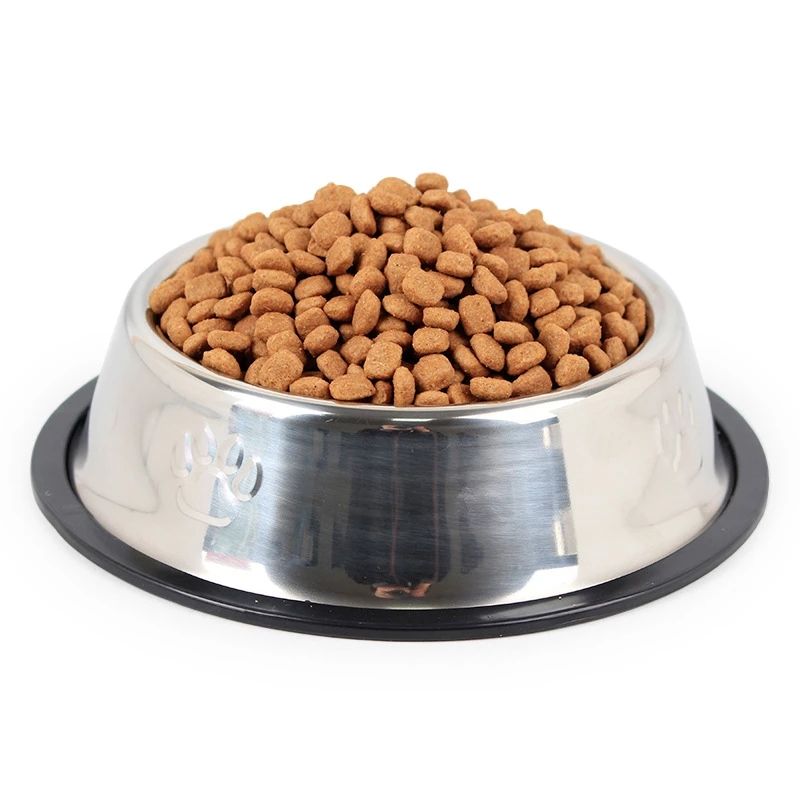 Stainless Steel Pet Bowl with Non-Slip Rubber Base – Mirror Finish, Paw-Print Design, 6 Sizes | Dogs & Cats