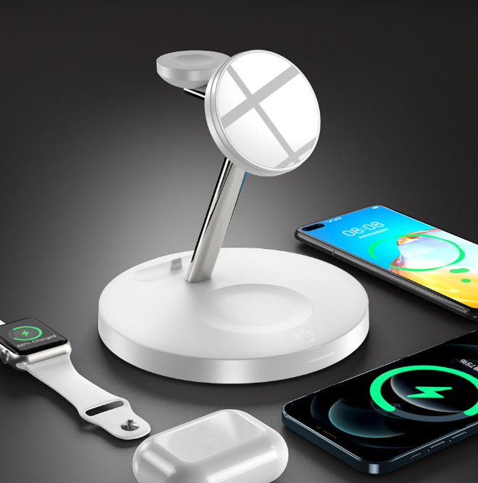 3-in-1 MagSafe Wireless Charger Stand – 15W Magnetic Charging Station for iPhone, Apple Watch & AirPods