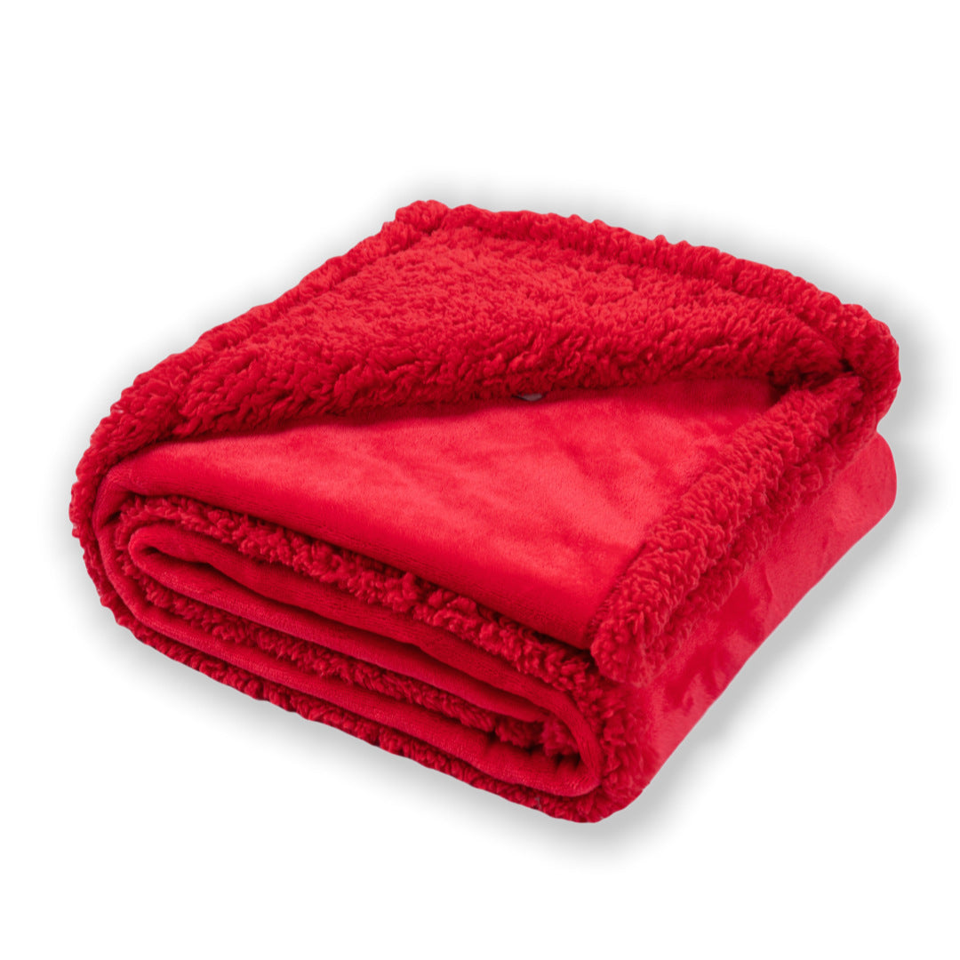 Waterproof Sherpa Fleece Pet Blanket – Soft Plush Throw Pad for Dogs & Cats